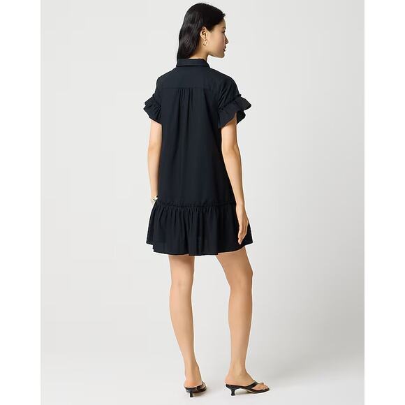 NWT J. Crew Ruffle-Sleeve Mini Shirt-Dress Size P10 - Picture 2 of 7